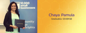 Chaya Pamula Completes Goldman Sachs 10,000 Small Businesses Program